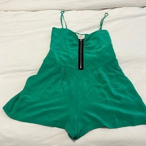 Yumi Kim silk green shorts romper